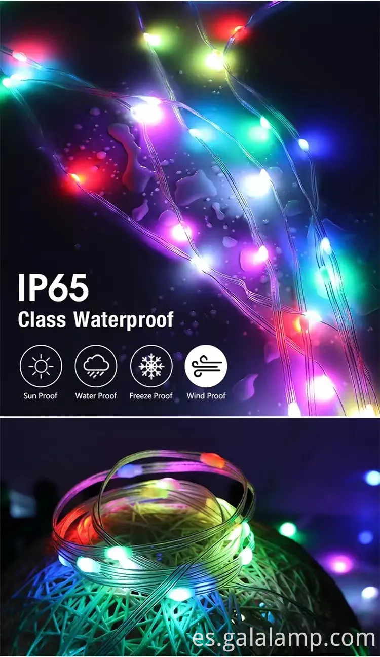 Luces de cuerda LED RGB inteligentes para decoración interior y exterior